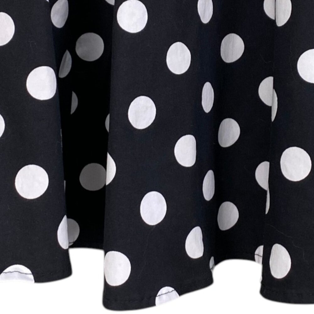 Ixia Retro Polka Dot A-Line Midi Skirt Black White Rockabilly Pin-Up USA Made-S - Picture 8 of 11